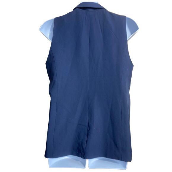 Rachel Zoe navy blue single button sleeveless blazer with pockets - Large - Picture 5 of 10